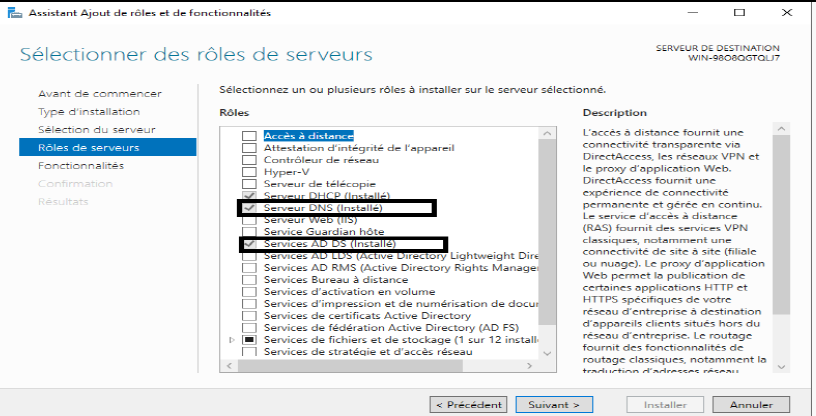 Capture A05 - Gestion des comptes AD DS